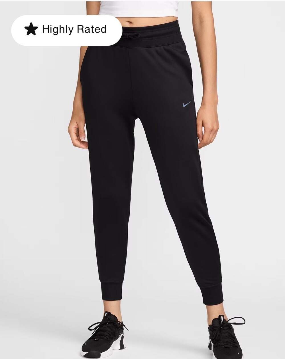 Nike Size XL Therma FIT One High Waisted 7/8 Joggers Black